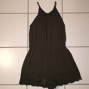 Halter-style Olive Romper